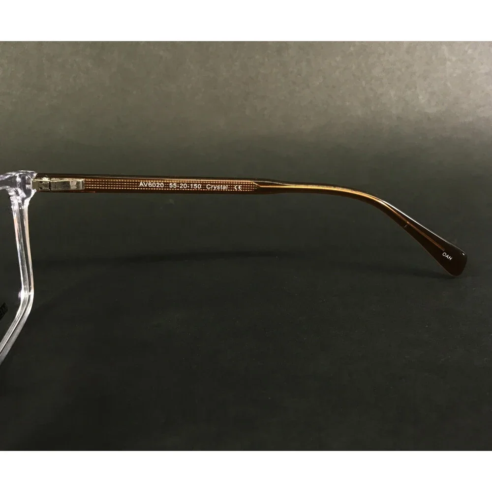 Adrienne Vittadini Eyeglasses Frames AV6020 OAH Crystal Clear Brown 55-20-150